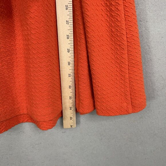 Anthropologie Maeve Dress Womens 8 Orange Textured Pockets V Neck Boho Summer - Picture 13 of 15